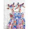 image:imageFloerns Womens Summer Floral Tie Shoulder Flare Hem Boho Mini DressPink Multi