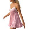 image:imageFloerns Womens Y2k Polka Dots Mini Dress Lace Trim Layered Ruffle Coquette Going Out Babydoll DressesPink