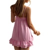 image:imageFloerns Womens Y2k Polka Dots Mini Dress Lace Trim Layered Ruffle Coquette Going Out Babydoll DressesPink