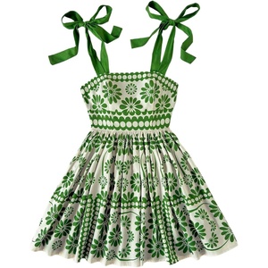 image:imageFloerns Womens Summer Floral Tie Shoulder Flare Hem Boho Mini DressGreen Multi