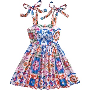 image:imageFloerns Womens Summer Floral Tie Shoulder Flare Hem Boho Mini DressPink Multi