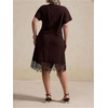 image:imageFloerns Women Plus Size Cocktail Twist Front Lace Asymmetrical Formal DressBrown Lace