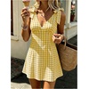 image:imageFloerns Women Summer Gingham Backless Bow Tie Casual Vacation Mini DressesYellow Plaid