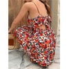 image:imageFloerns Womens Boho Floral Spaghetti Strap Cutout Backless Mini DressMulticolor