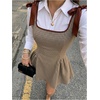 image:imageFloerns Womens Bow Gingham Dress Square Neck Going Out A Line DressesBrown