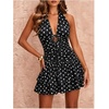 image:imageFloerns Womens Deep V Neck Halter Mini Dresses Asymmetrical Layered DressMulticolor