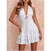 image:imageFloerns Womens Deep V Neck Halter Mini Dresses Asymmetrical Layered DressMulticoloured
