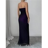 image:imageFloerns Womens Elegant Tube Maxi Dress Strapless Split Hem Bodycon Cocktail Formal DressesPurple