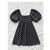 image:imageFloerns Womens Floral Dress Puff Sleeve Square Neck Mini DressesBlack Polka Dots