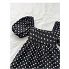 image:imageFloerns Womens Floral Dress Puff Sleeve Square Neck Mini DressesBlack Polka Dots