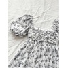 image:imageFloerns Womens Floral Dress Puff Sleeve Square Neck Mini DressesBlack and White