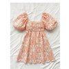 image:imageFloerns Womens Floral Dress Puff Sleeve Square Neck Mini DressesOrange