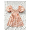 image:imageFloerns Womens Floral Dress Puff Sleeve Square Neck Mini DressesOrange