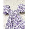 image:imageFloerns Womens Floral Dress Puff Sleeve Square Neck Mini DressesPurple