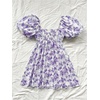 image:imageFloerns Womens Floral Dress Puff Sleeve Square Neck Mini DressesPurple