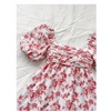 image:imageFloerns Womens Floral Dress Puff Sleeve Square Neck Mini DressesRed and White