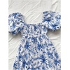 image:imageFloerns Womens Floral Dress Puff Sleeve Square Neck Mini DressesRoyal Blue