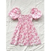 image:imageFloerns Womens Floral Dress Puff Sleeve Square Neck Mini DressesWatermelon Pink