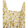 image:imageFloerns Womens Floral Dress Puff Sleeve Square Neck Mini DressesYellow