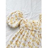 image:imageFloerns Womens Floral Dress Puff Sleeve Square Neck Mini DressesYellow and White