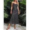 image:imageFloerns Womens Leopard Print Draped Collar Spaghetti Strap Cami Long DressBlack Polka Dots