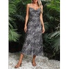 image:imageFloerns Womens Leopard Print Draped Collar Spaghetti Strap Cami Long DressGrey Cheetah