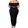 image:imageFloerns Womens Plus Size Lace Dress Off The Shoulder Bodycon Midi DressesBlack
