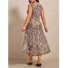 image:imageFloerns Womens Plus Size Zebra Print Midi Dress Ruched Draped Party DressZebra