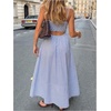 image:imageFloerns Womens Striped Summer Maxi Dress Spaghetti Strap Smocked Flowy Vacation SundressesBlue and White