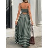image:imageFloerns Womens Striped Summer Maxi Dress Spaghetti Strap Smocked Flowy Vacation SundressesGreen