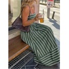 image:imageFloerns Womens Striped Summer Maxi Dress Spaghetti Strap Smocked Flowy Vacation SundressesGreen