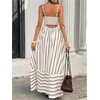 image:imageFloerns Womens Striped Summer Maxi Dress Spaghetti Strap Smocked Flowy Vacation SundressesKhaki