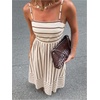 image:imageFloerns Womens Striped Summer Maxi Dress Spaghetti Strap Smocked Flowy Vacation SundressesKhaki