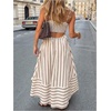 image:imageFloerns Womens Striped Summer Maxi Dress Spaghetti Strap Smocked Flowy Vacation SundressesKhaki