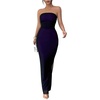 image:imageFloerns Womens Elegant Tube Maxi Dress Strapless Split Hem Bodycon Cocktail Formal DressesPurple