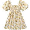 image:imageFloerns Womens Floral Dress Puff Sleeve Square Neck Mini DressesYellow and White