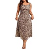 image:imageFloerns Womens Plus Size Zebra Print Midi Dress Ruched Draped Party DressZebra