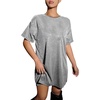 image:imageFloerns Womens Sequin Oversized Short Sleeve Party Clubwear T Shirt DressSilver