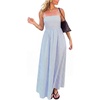 image:imageFloerns Womens Striped Summer Maxi Dress Spaghetti Strap Smocked Flowy Vacation SundressesBlue and White