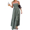 image:imageFloerns Womens Striped Summer Maxi Dress Spaghetti Strap Smocked Flowy Vacation SundressesGreen