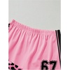 image:imageFloerns Girls Two Piece Outfit Number Jersey T Shirt and Cheetah Print Track Shorts SetPink Multi