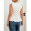 image:imageFloerns Women Plus Size Polka Dots Peplum Tie Shoulder Going Out Tank TopsBlack and White