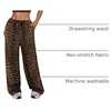 image:imageFloerns Womens Drawstring Waist Leopard Print Trousers Tie Front Wide Leg PantsCoffee Brown