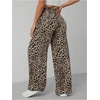 image:imageFloerns Womens Drawstring Waist Leopard Print Trousers Tie Front Wide Leg PantsDark Brown