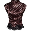image:imageFloerns Womens Elegant Business Office Lace Polka Dots Satin Blouses TopsBurgundy Polka Dots