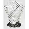 image:imageFloerns Womens Elegant Business Office Lace Polka Dots Satin Blouses TopsWhite Polka Dots
