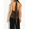 image:imageFloerns Womens Leopard Backless Halter Tops Metal Buckle Sleeveless Mock Neck Summer Date Night TopsLeopard