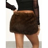 image:imageFloerns Womens Leopard Faux Fuzzy Fur Low Waist Mini SkirtBrown