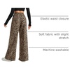 image:imageFloerns Womens Leopard Print Elastic High Waisted Trousers Wide Leg Street Y2k PantsBrown
