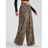 image:imageFloerns Womens Leopard Print Elastic High Waisted Trousers Wide Leg Street Y2k PantsBrown